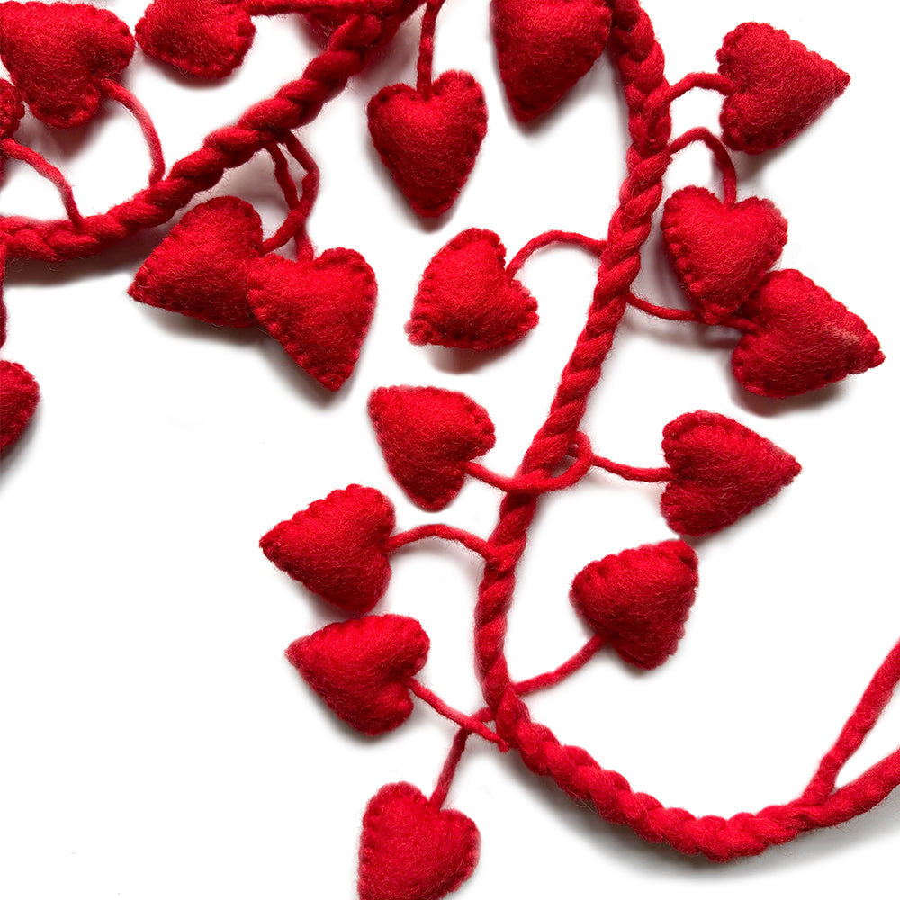 felt heart garland