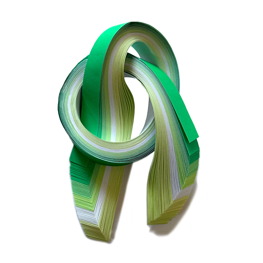 origami lucky star strips - gradated greens
