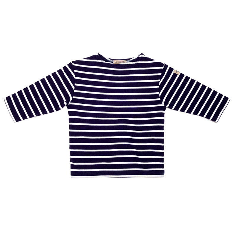 breton shirt adults lightweight - navy with white