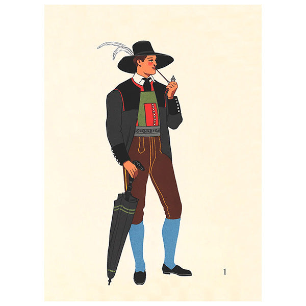 vintage screen print costume - homme de pfitsch