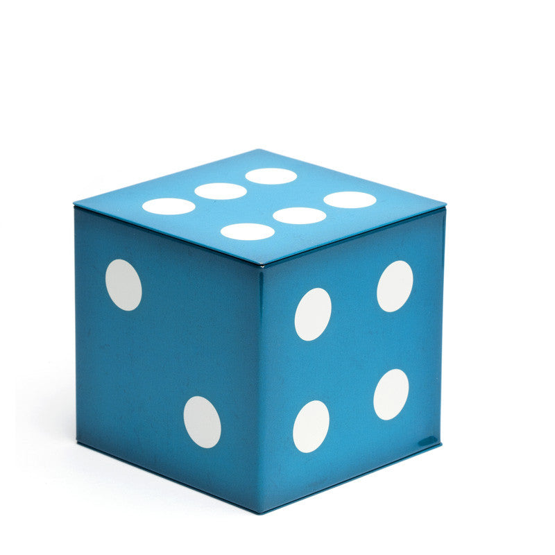 blue dice tin