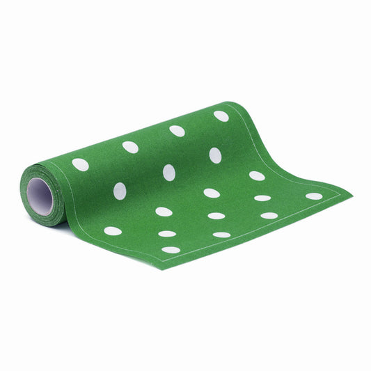 polka napkins on a roll - green
