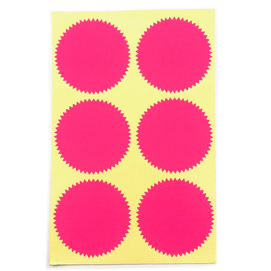 rosette stickers - fluorescent pink