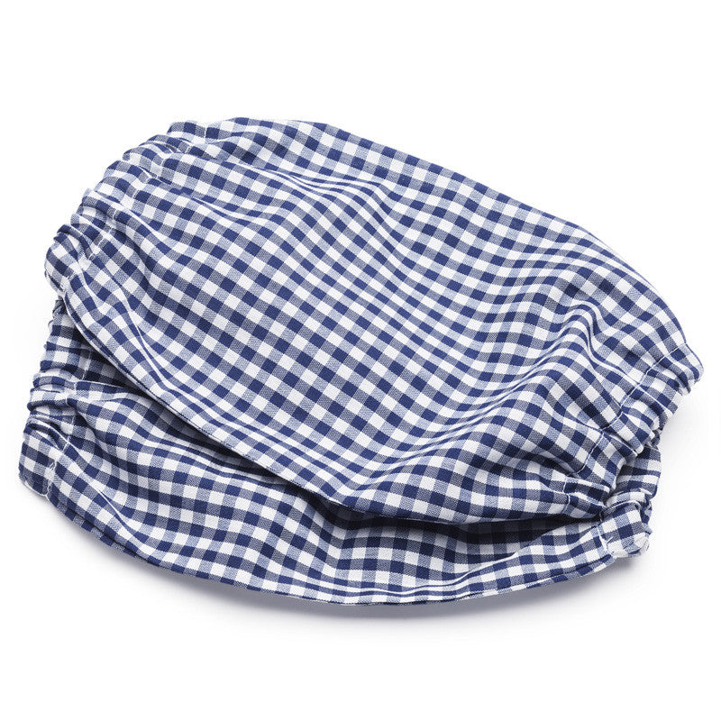 gingham sleeves - navy