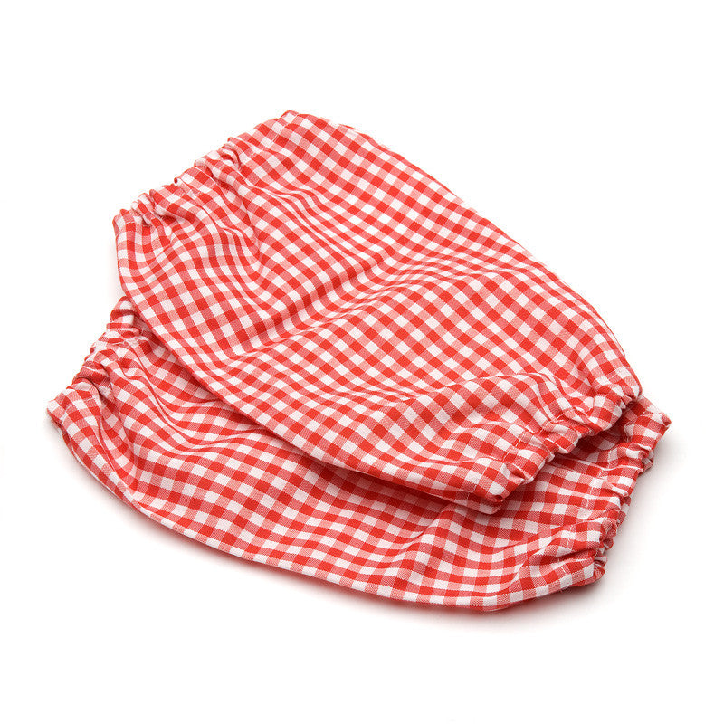 gingham sleeves - red