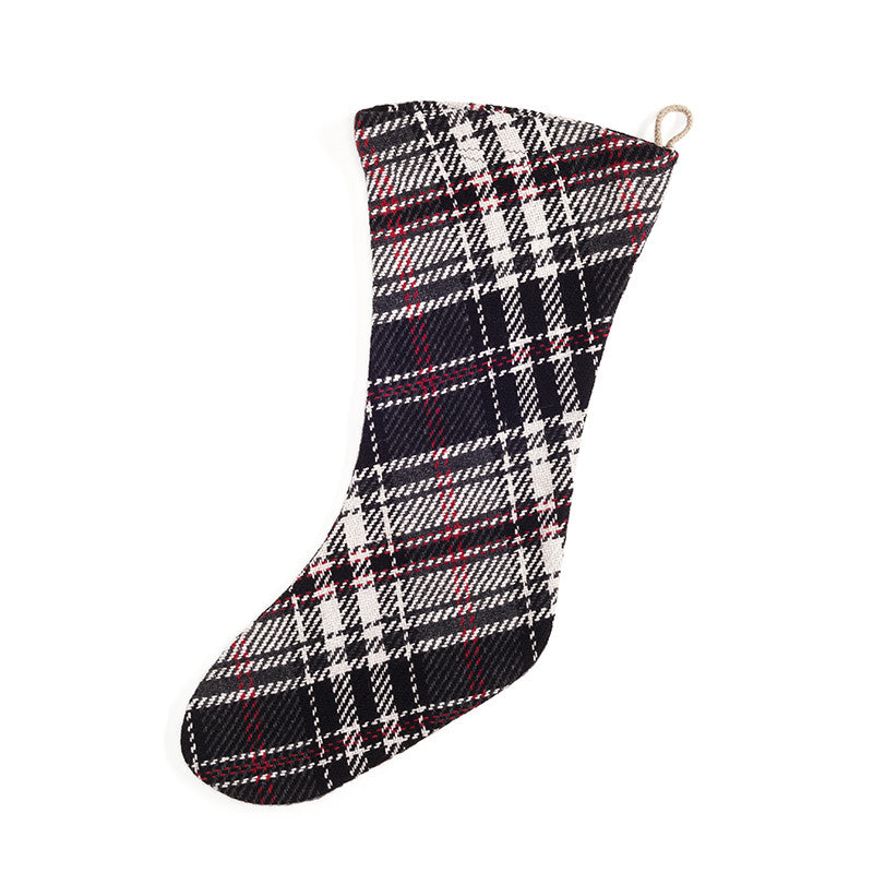 black and red tartan stocking