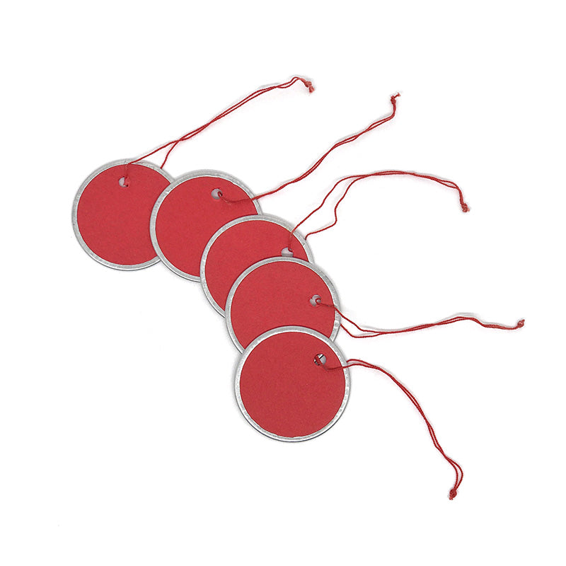 metal rim tag - red