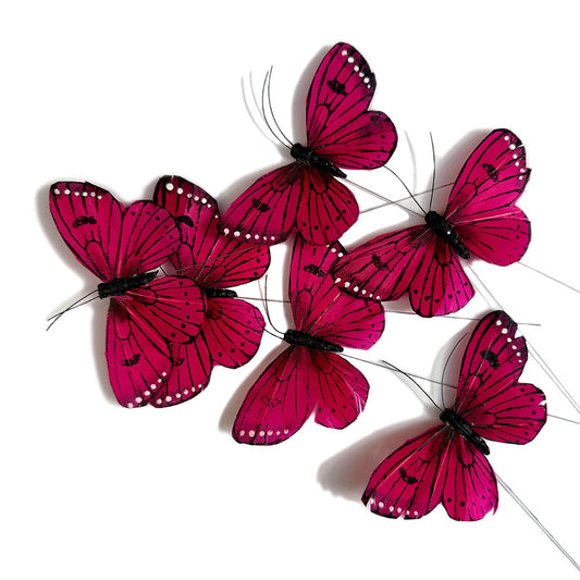 feather butterflies - pink