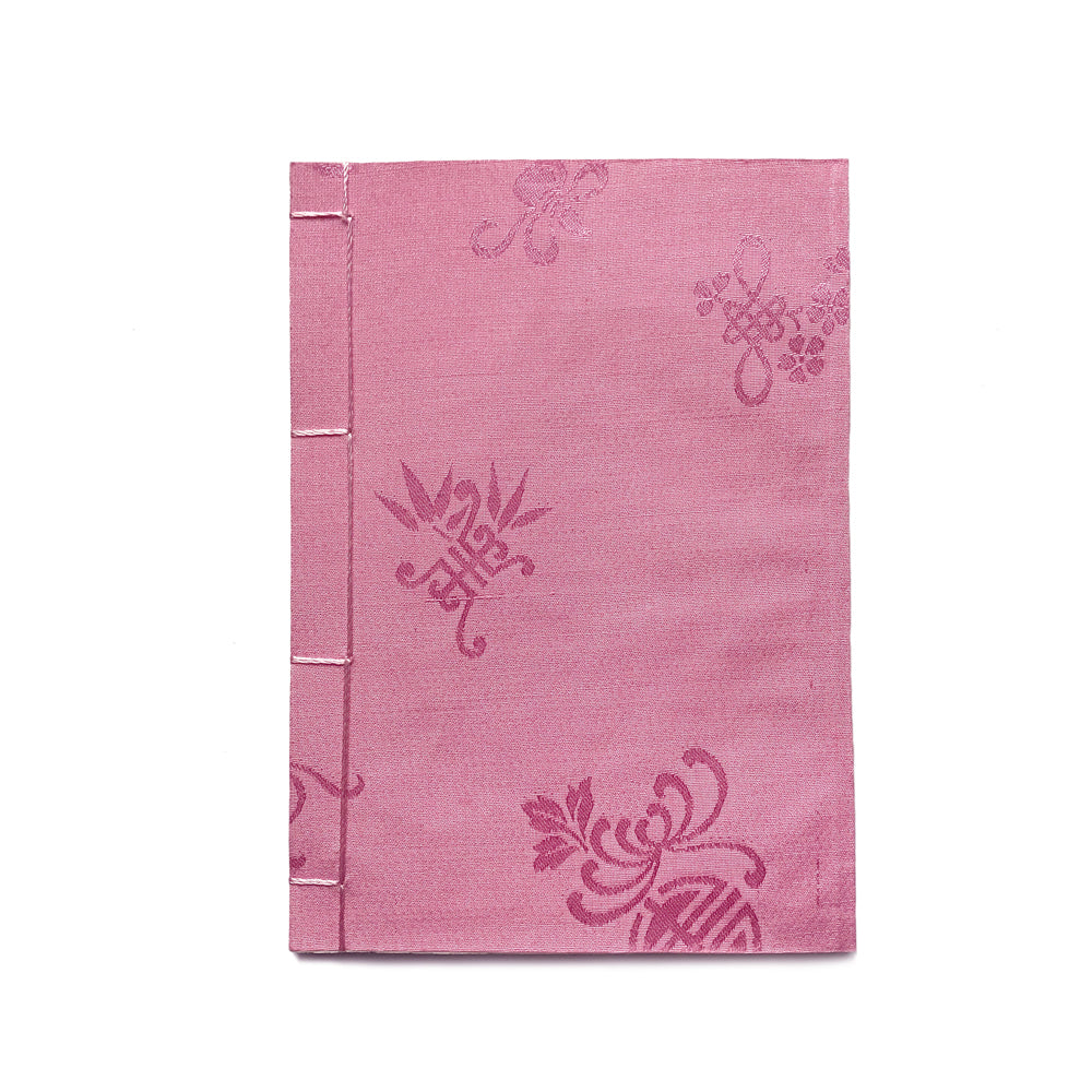 Pink - Sanganeri Fabric Cover Handmade Paper Notebook (9 x 7 in) 06 main image 1