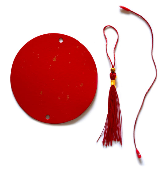 chinese new year blessing tag - round