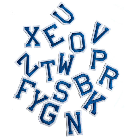 iron on letters - blue