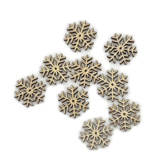 wooden snowflakes - small