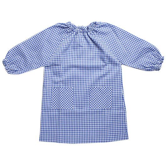 art smock blue gingham