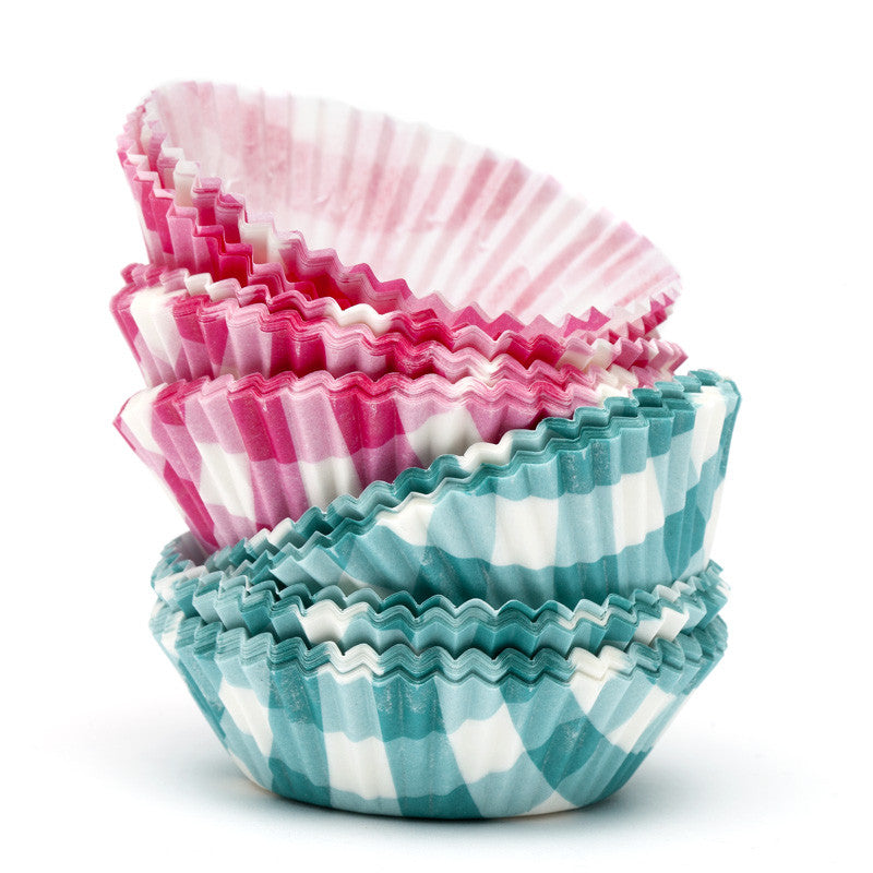 gingham cupcake cases