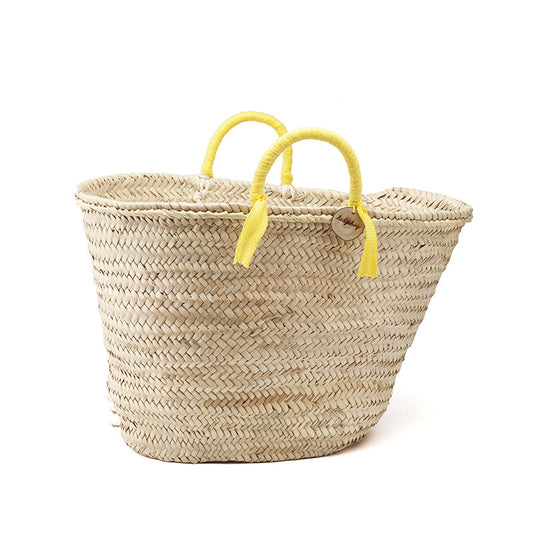 woven basket yellow handles - medium
