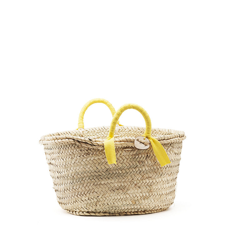 woven basket yellow handles - small