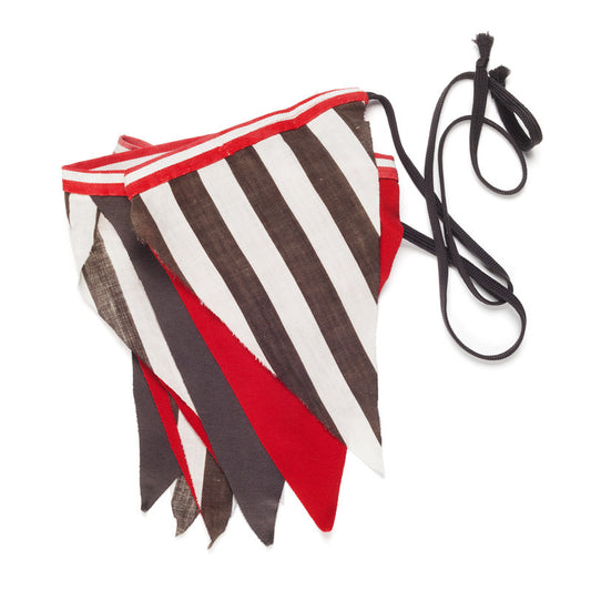 red and warm grey stripe bunting