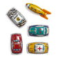 mini tin cars and rocket