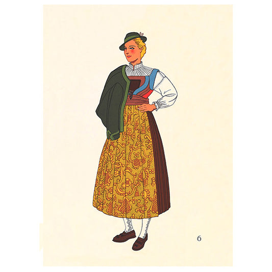 vintage lithograph - jeune fille de buchenstein