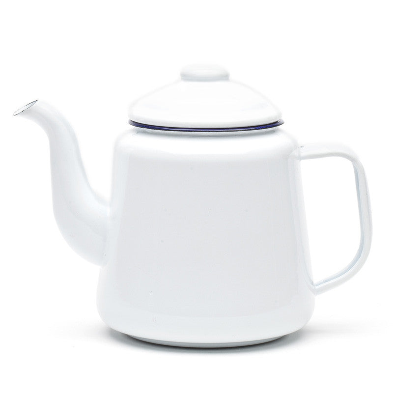 enamel tea pot white