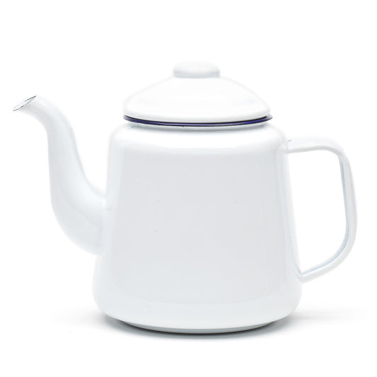enamel tea pot white