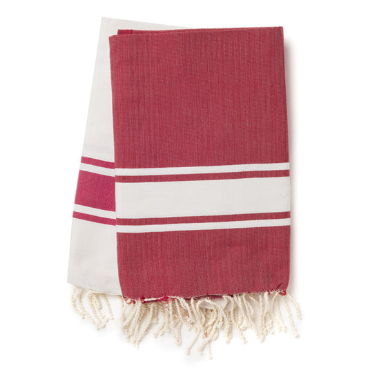 tunisian children's  fouta - dark red