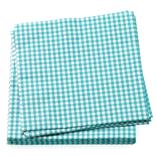 gingham napkins turquoise