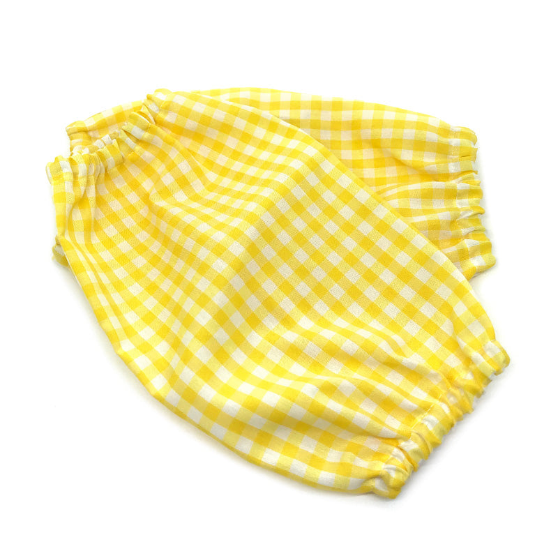 gingham sleeves - yellow