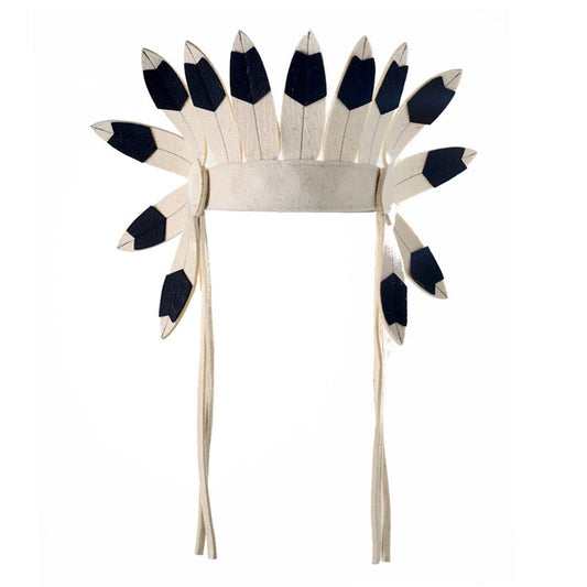 feather felt headdress - black