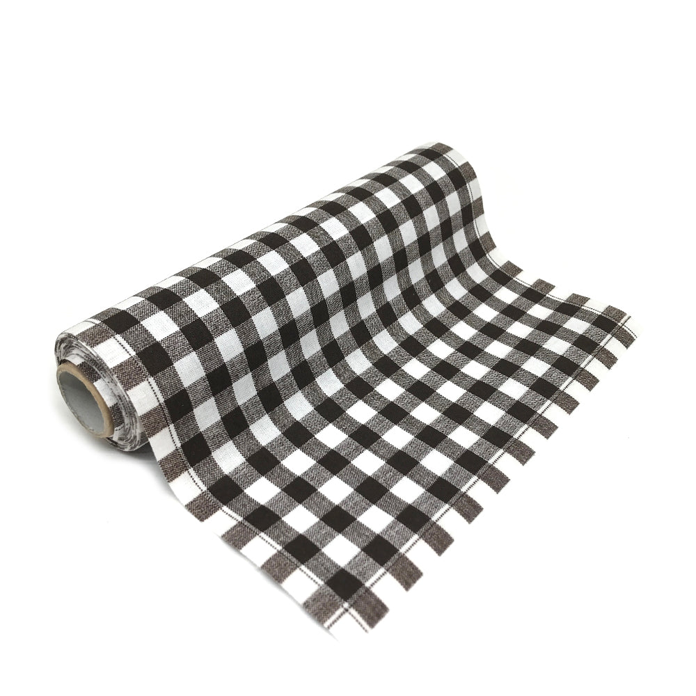 gingham napkins on a roll brown