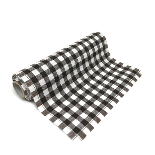 gingham napkins on a roll - brown