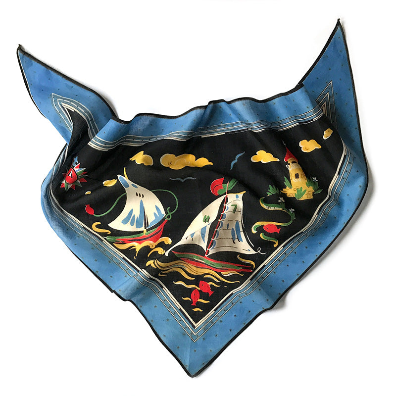 vintage neckerchief boats