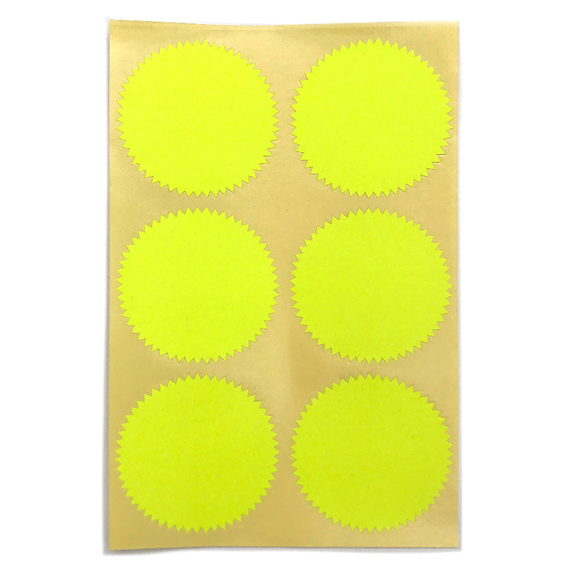 rosette stickers - fluorescent yellow