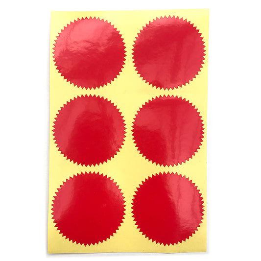 rosette stickers - pillar red