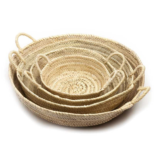 shallow woven baskets