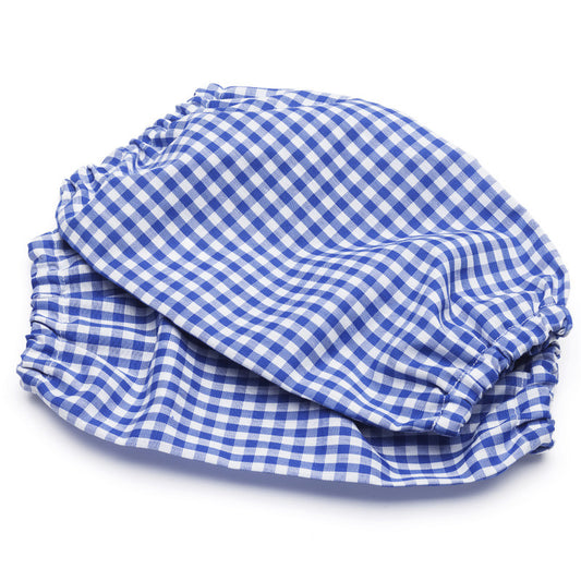 gingham sleeves - blue