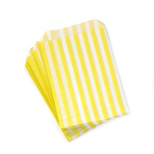 stripy paper bag small - yellow