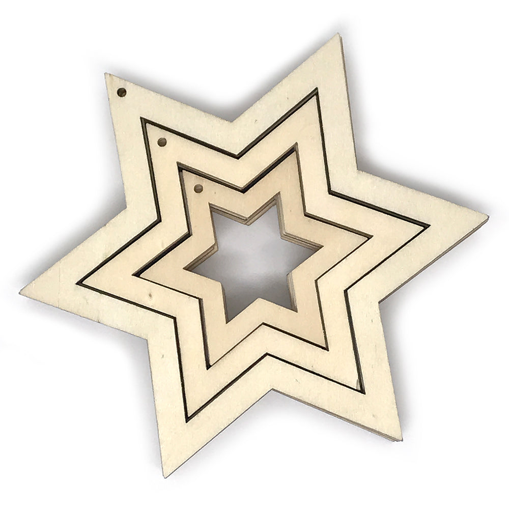 wooden star hanging decorations 